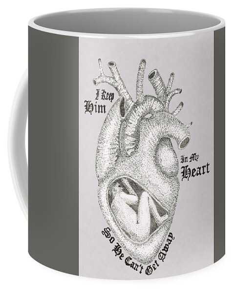 Anatomical Heart Coffee Mug featuring the digital art In Keep Him in My Heart by Jenny Armitage