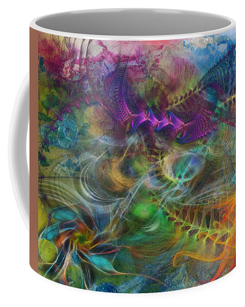 In The Beginning Coffee Mug featuring the digital art In The Beginning by Studio B Prints