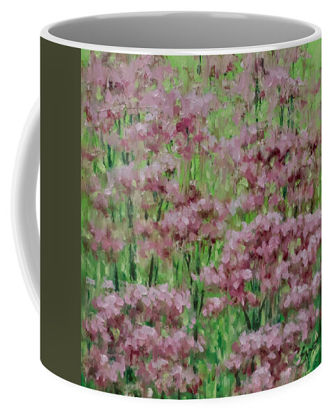 Pink Coffee Mug featuring the painting In the Pink by Linda Eades Blackburn