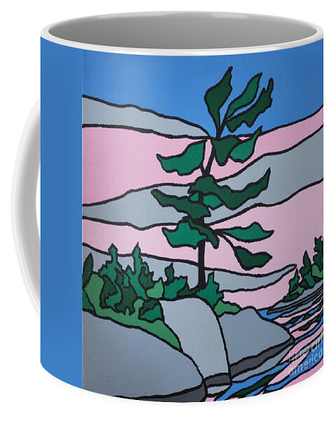 Trees Coffee Mug featuring the painting In the Pink by Petra Burgmann