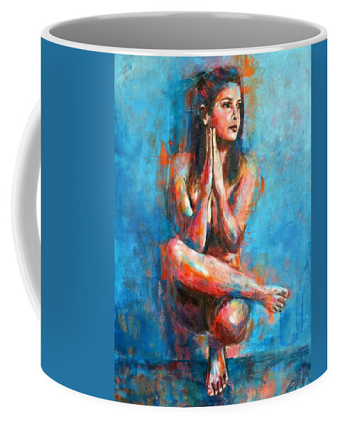  Coffee Mug featuring the painting In the Wind of Change by Luzdy Rivera