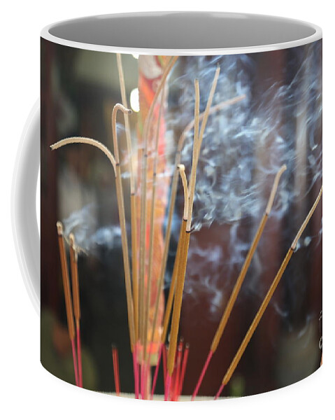 Incense Coffee Mug featuring the photograph Incense Burning Asia by Chuck Kuhn