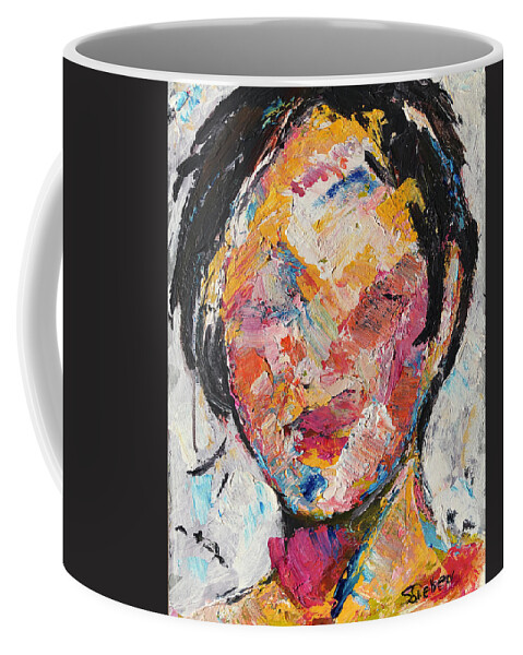 Portrait Coffee Mug featuring the painting Incognito by Sharon Sieben