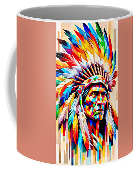 Indian Chief Coffee Mug featuring the painting Indian Chief by Emeka Okoro