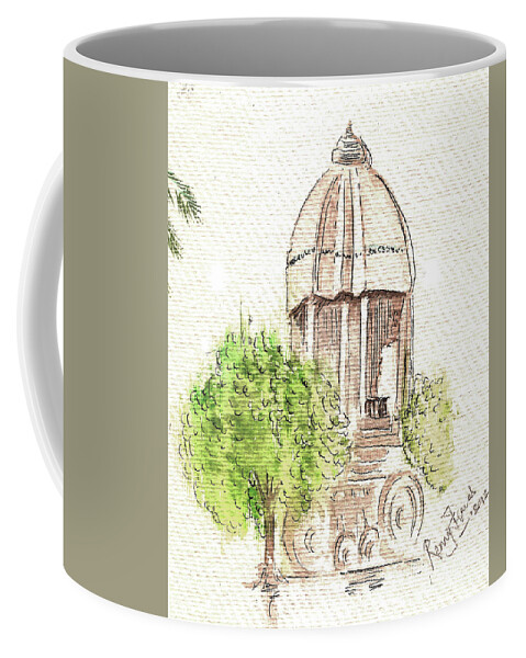 Valluvarkottam Coffee Mug featuring the painting Indian Monument - Valluvarkottam by Remy Francis
