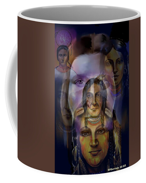 Collage Coffee Mug featuring the digital art Indian Collage by Carmen Cordova