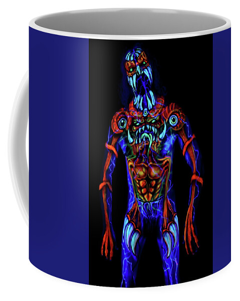 Uv-neon Coffee Mug featuring the photograph Indignation by Angela Rene Roberts and Cully Firmin