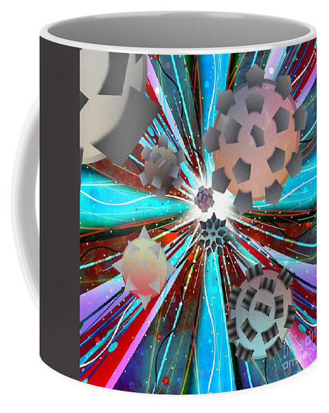 Abstract Art Coffee Mug featuring the digital art Information Superhighway by Diamante Lavendar