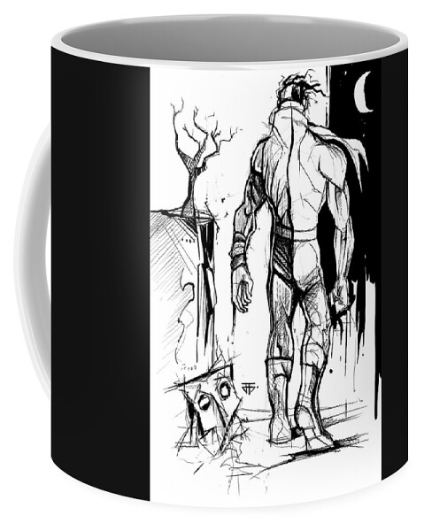 Ink Mask Coffee Mug featuring the painting Playgroundgod Ink by John Gholson