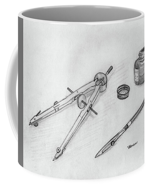 Drawing Tools Coffee Mug featuring the drawing Ink by Tom Morgan