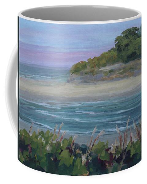 Oregon Coffee Mug featuring the painting Inlet - Oregon Coast Painting by Karen Ilari