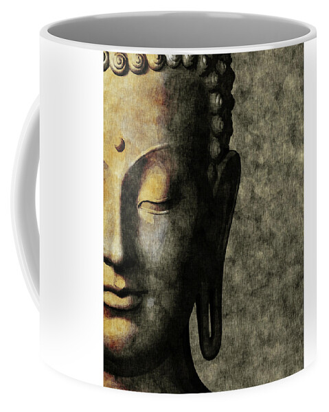 Buddha Coffee Mug featuring the mixed media Inner Peace 01 - Buddha by Studio Grafiikka