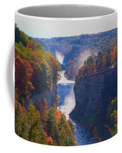 Middle Falls Coffee Mug featuring the photograph Inspiring View of the Middle Falls by fototaker Tony
