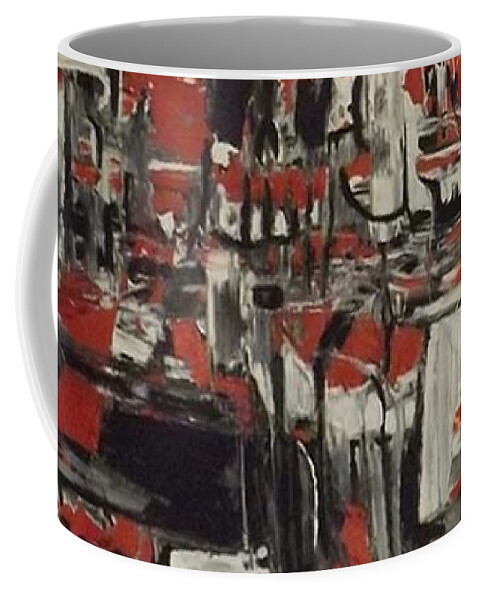 Abstract Acrylic Coffee Mug featuring the painting Intensity by Denise Morgan