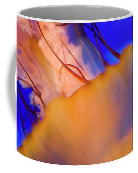 Jellyfish Coffee Mug featuring the photograph Into The Blue by Melissa Southern