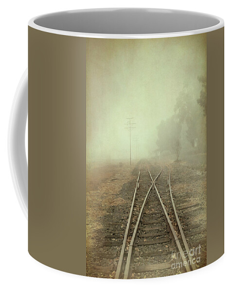 Railway Coffee Mug featuring the photograph Into the Fog #2 by Elaine Teague