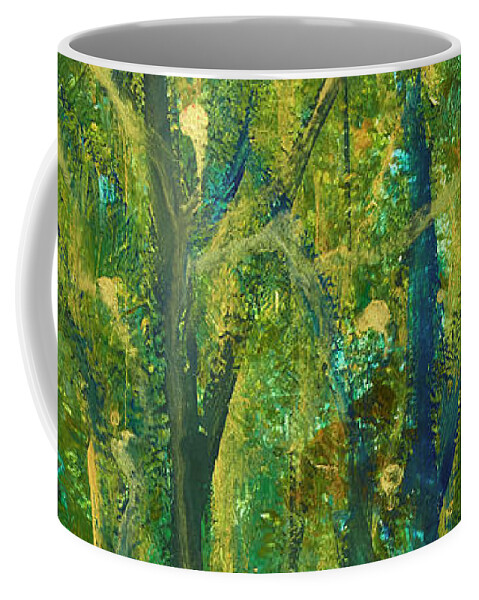 Acrylic Coffee Mug featuring the painting Into the Forest by Tessa Evette