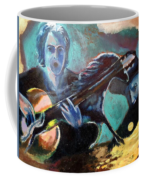 Enrico Garff Coffee Mug featuring the painting Io e Picasso by Enrico Garff