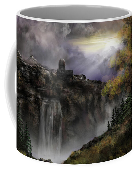 Illustration Coffee Mug featuring the digital art IPad Painting - The Observatory by Ron Grafe