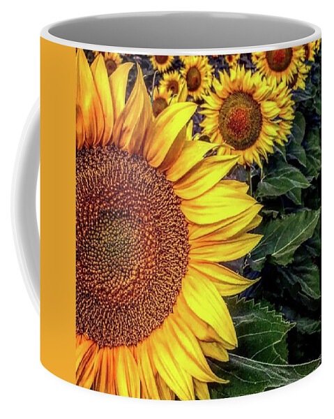 Iphonography Coffee Mug featuring the photograph Iphonography Sunflower 3 by Julie Powell