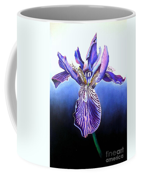 Iris Coffee Mug featuring the drawing Iris 2020 by David Neace CPX