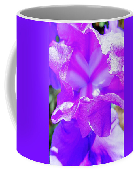 Purple Iris Coffee Mug featuring the photograph Iris by Meghan Gallagher