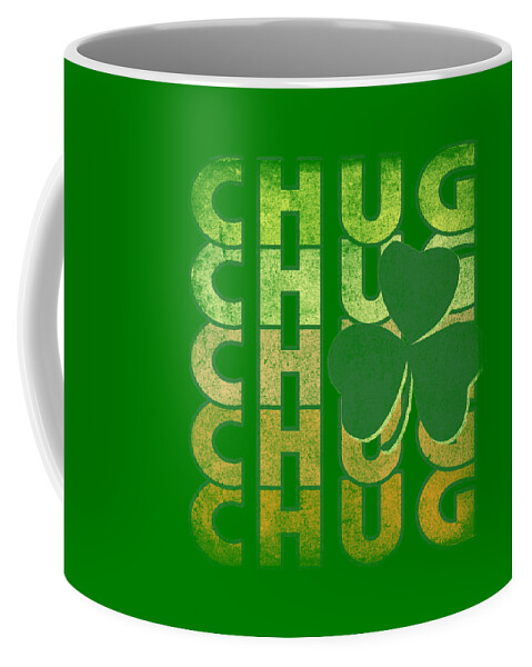 Funny Coffee Mug featuring the digital art Irish Chug Retro by Flippin Sweet Gear