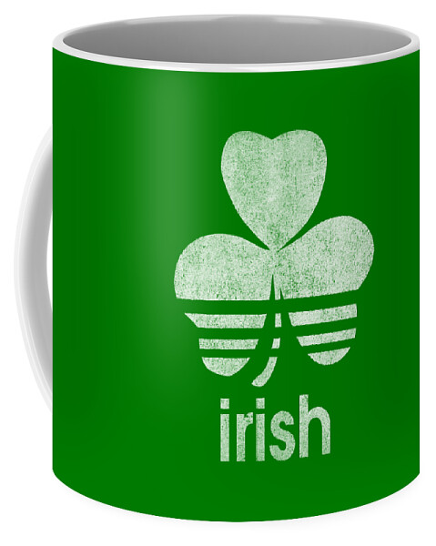 Funny Coffee Mug featuring the digital art Irish Logo Retro by Flippin Sweet Gear