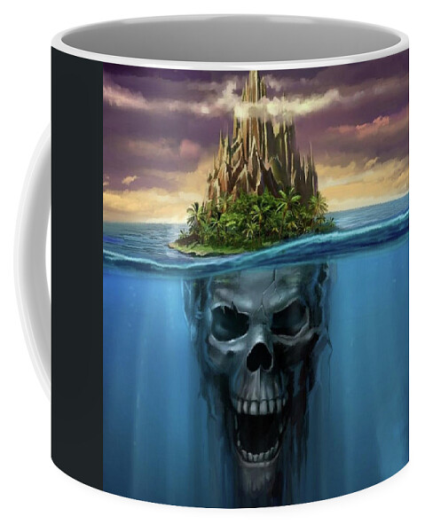 Death Coffee Mug featuring the painting Island of Death by Teresa Trotter