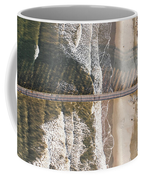 Isle Of Palms Coffee Mug featuring the photograph Isle of Palms Pier Morning Shadow by Donnie Whitaker