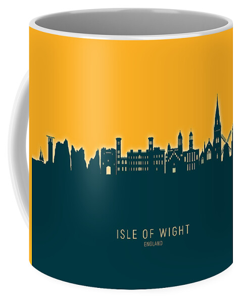 Isle Of Wight Coffee Mug featuring the digital art Isle of Wight England Skyline #84 by Michael Tompsett