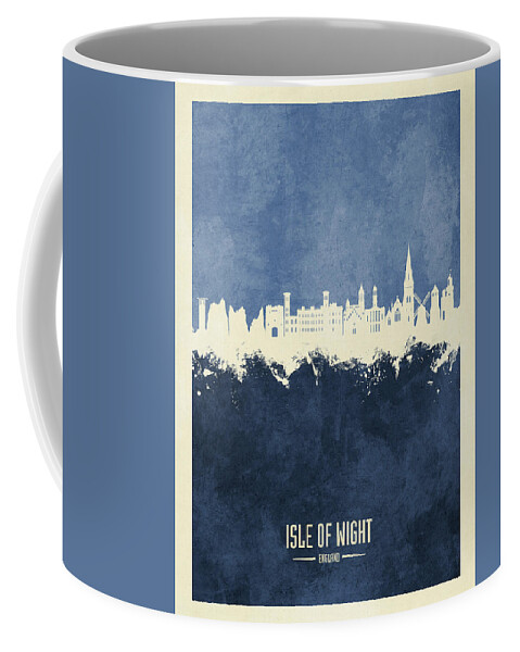 Isle Of Wight Coffee Mug featuring the digital art Isle of Wight England Skyline #97 by Michael Tompsett