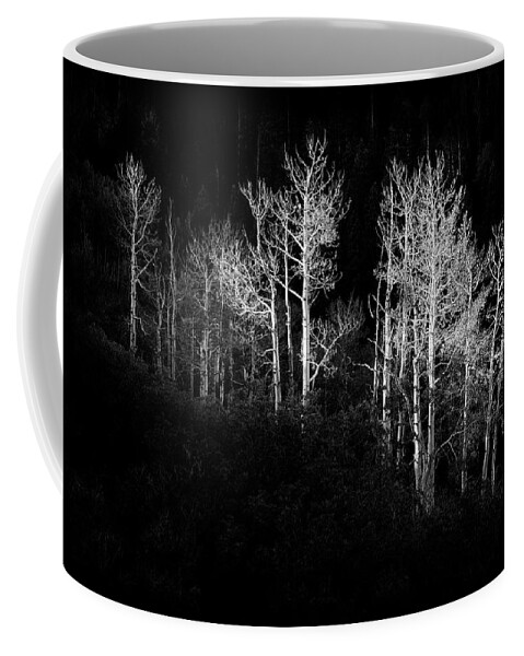 Black And White Coffee Mug featuring the photograph Isolated by Light by Jon Glaser