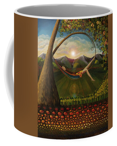 Pop Surrealism Coffee Mug featuring the painting It Feels Like Summer by Mindy Huntress