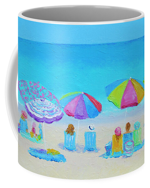 Beach Coffee Mug featuring the painting It was a golden day by Jan Matson