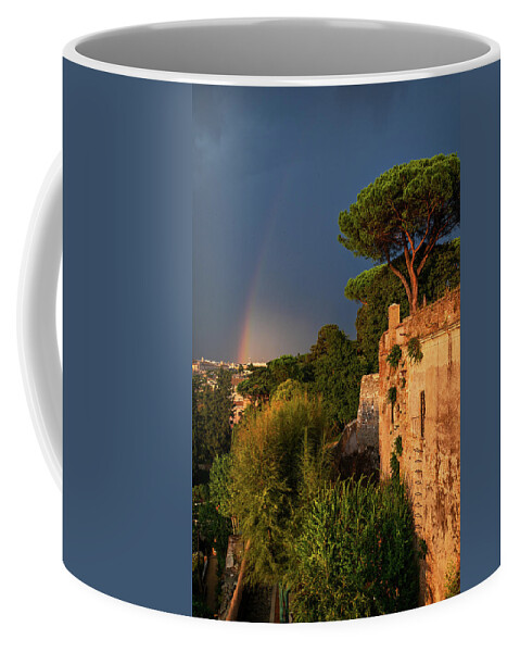  Coffee Mug featuring the photograph Italian Vacations - Rome Historic Center - Rainbow by Jenny Rainbow
