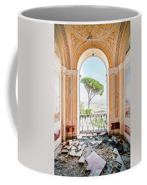 Abandoned Coffee Mug featuring the photograph Italian View in Decay by Roman Robroek