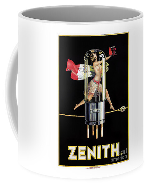 Italy Coffee Mug featuring the drawing Italy Zenith Vintage Advertising Poster 1926 Restored by Vintage Treasure