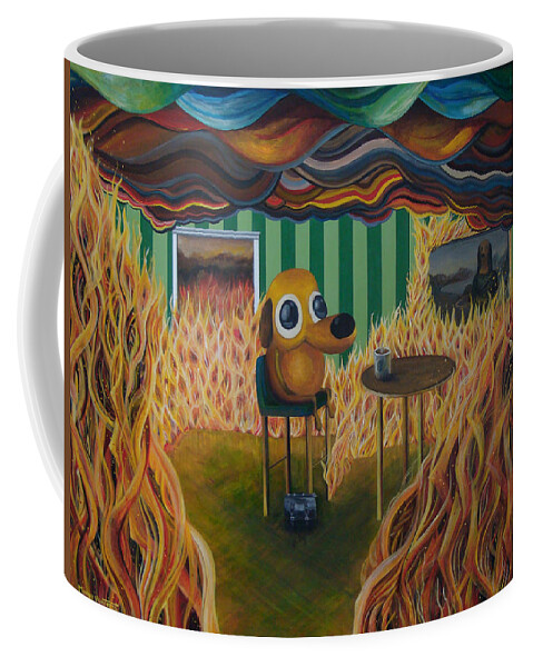 It's Fine Coffee Mug featuring the painting It's Fine by Mindy Huntress