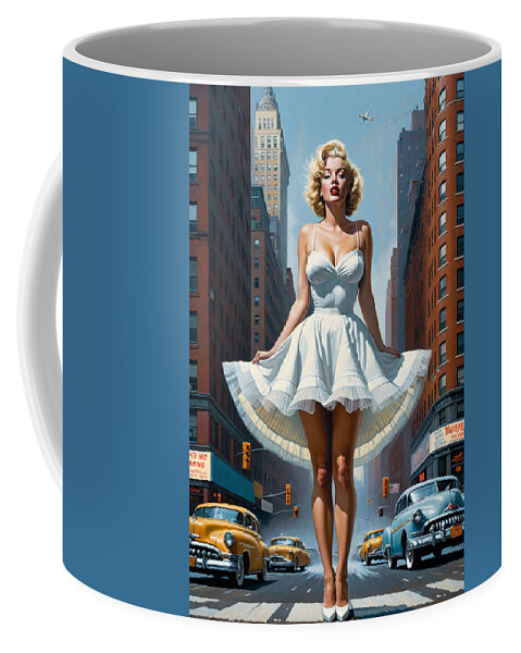 Painting Coffee Mug featuring the painting Its up to you, New York New York by My Head Cinema