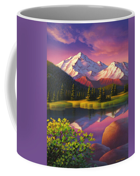 Mountain Scene Coffee Mug featuring the painting Ivory Mountain by Robin Moline