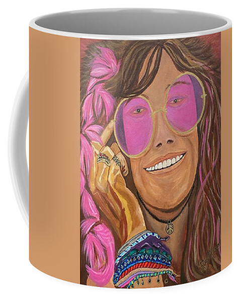  Coffee Mug featuring the painting Janis Joplin by Bill Manson