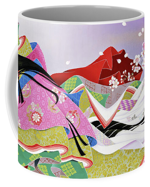 Asian Coffee Mug featuring the painting Japanese modern Interior art #9 by ArtMarketJapan