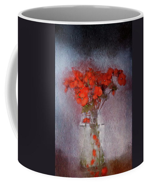 Digitally Painted Coffee Mug featuring the digital art Jar of Flowers by Sue Masterson