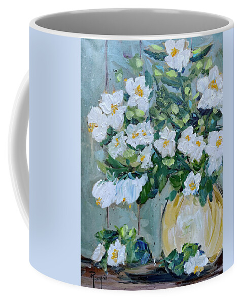 Jasmine Coffee Mug featuring the painting Jasmine by Roxy Rich