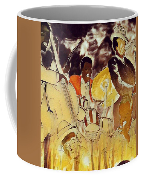  Coffee Mug featuring the painting Jazz by Angie ONeal