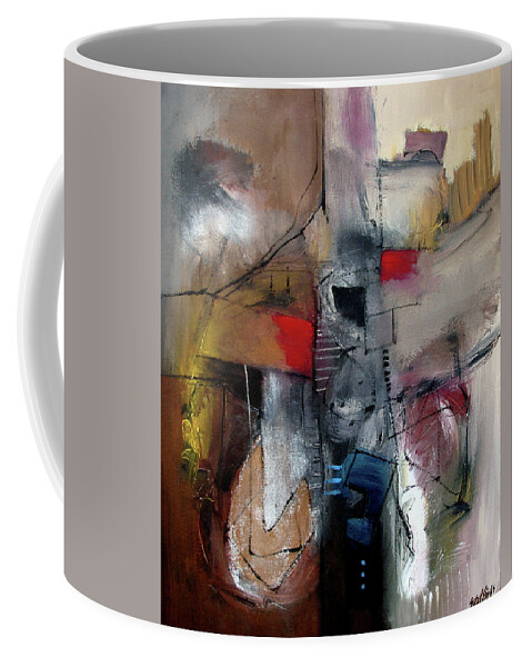 Abstract Coffee Mug featuring the painting Jazz Wave by Jim Stallings