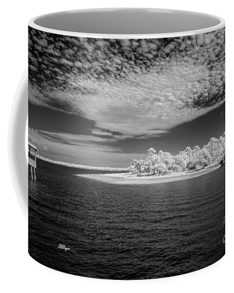 Black Coffee Mug featuring the photograph Jekyll Island Treasure in Black and White Infrared PhotoArt by DB Hayes
