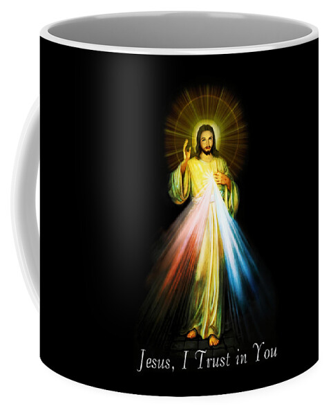  Coffee Mug featuring the mixed media Jesus Divine Mercy by Sr Faustina Kowalska