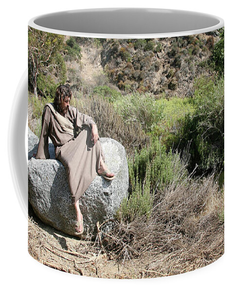 Jesus Coffee Mug featuring the photograph Jesus Resting By A Creek by Acropolis De Versailles